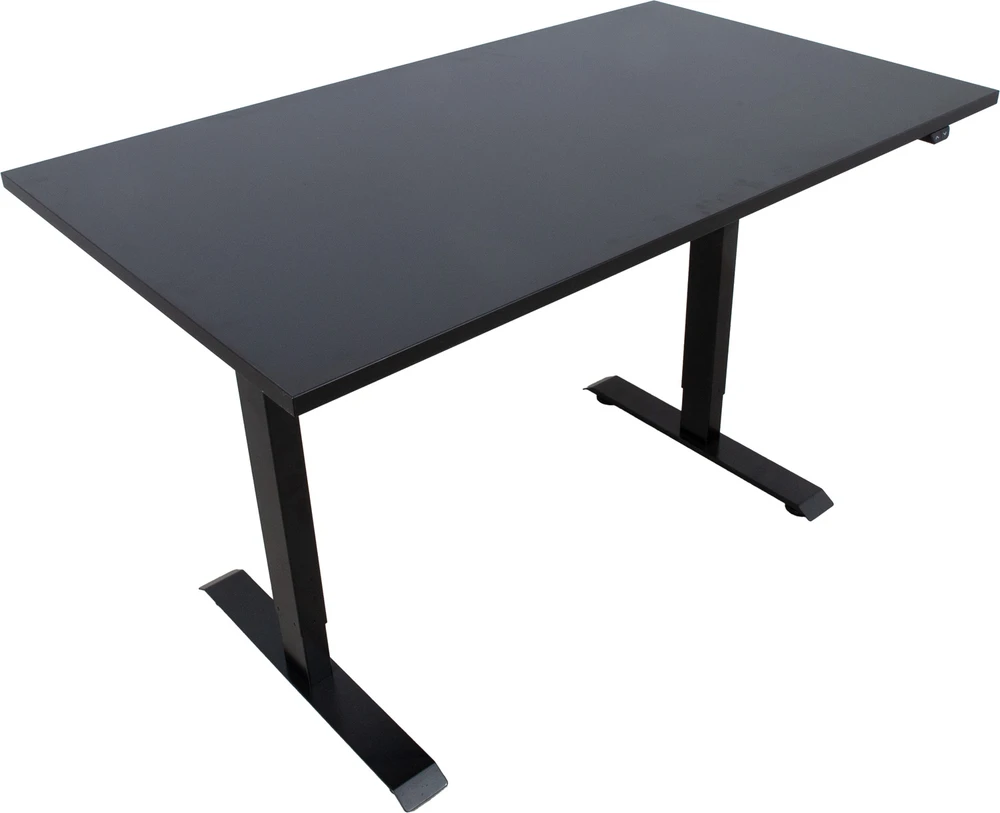 Rašomasis stalas ERGO su 1 varikliu 140x80 cm, Spalva: juoda