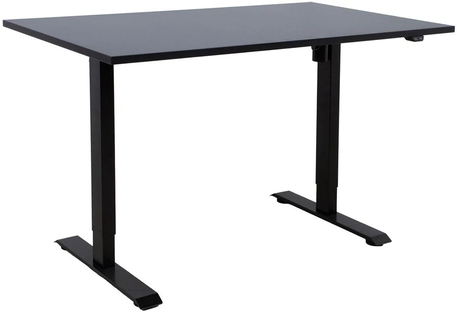 Rašomasis stalas ERGO su 1 varikliu 140x80 cm, Spalva: juoda