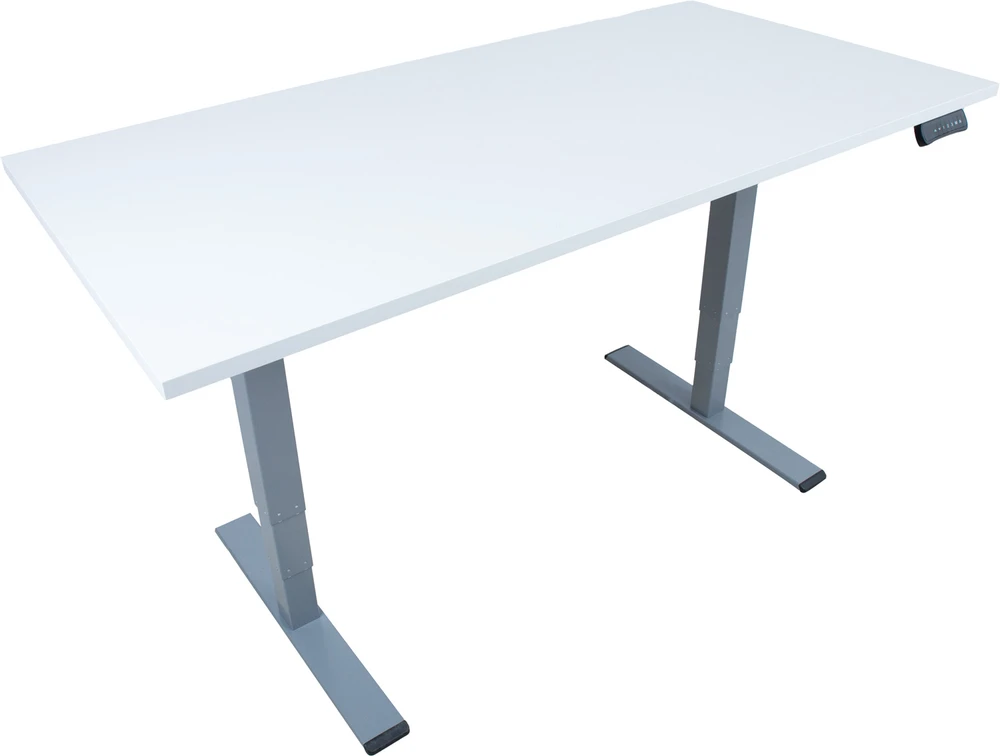Home4You Rašomasis stalas ERGO OPTIMAL su 2 varikliais, 160x80 cm, Spalva: pilkšvai balta