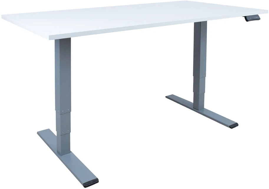 Home4You Rašomasis stalas ERGO OPTIMAL su 2 varikliais, 160x80 cm, Spalva: pilkšvai balta
