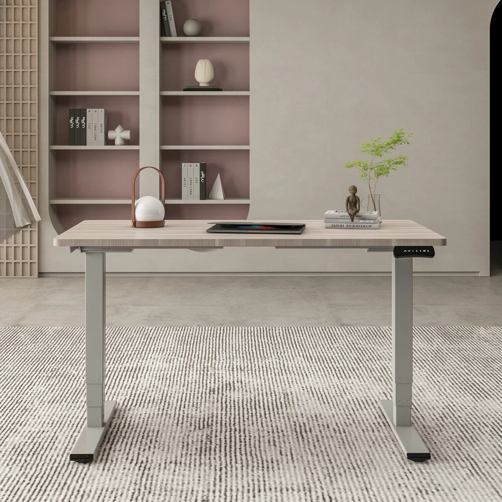 Home4You Rašomasis stalas ERGO OPTIMAL su 2 varikliais, 160x80 cm, Spalva: pilkšvai balta