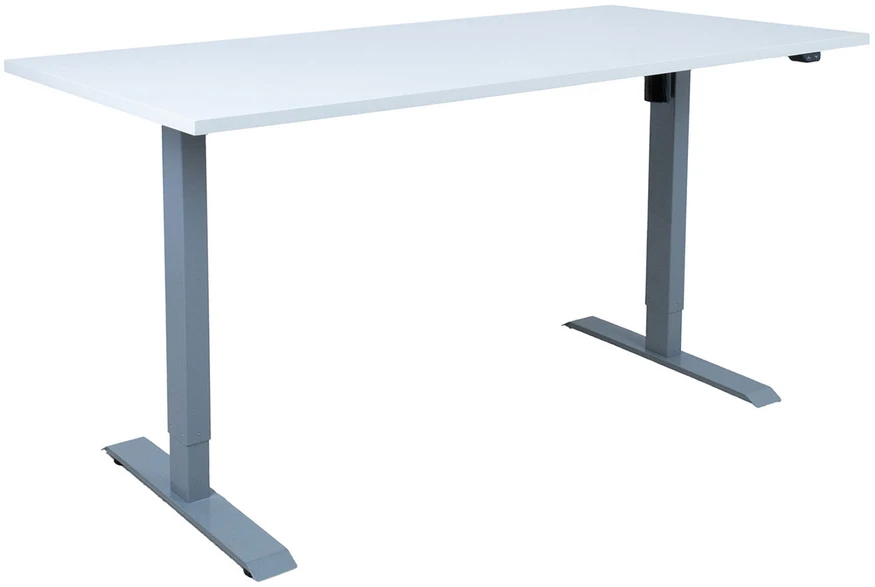 Rašomasis stalas ERGO su 1 varikliu, 160x80 cm, Spalva: pilkšvai balta