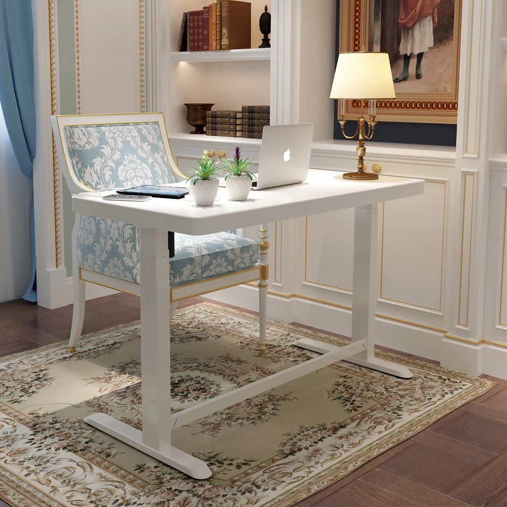 Home4You Rašomasis stalas ERGO su 1 varikliu 120x60x72-121cm, Spalva: balta