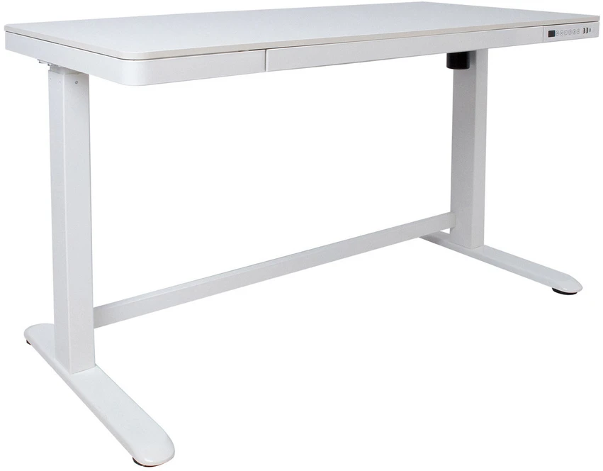 Home4You Rašomasis stalas ERGO su 1 varikliu 120x60x72-121cm, Spalva: balta
