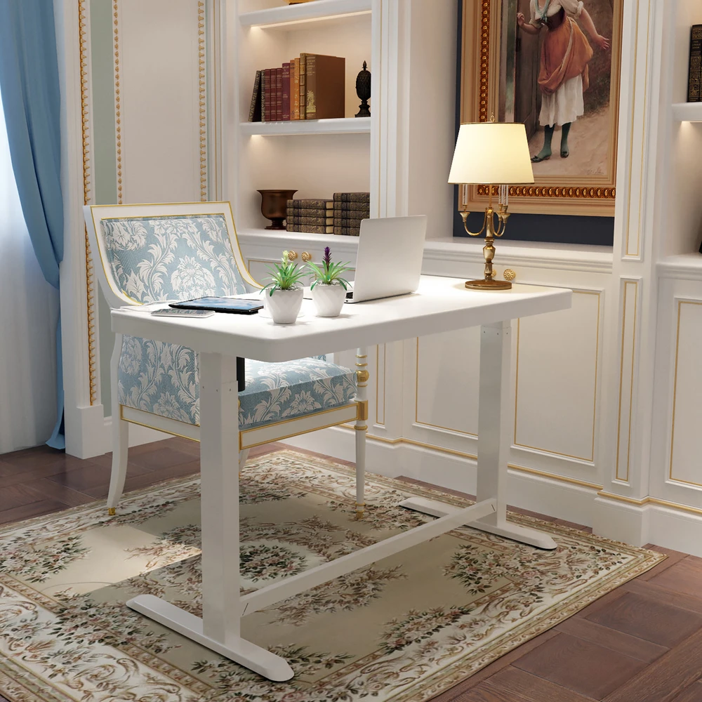 Home4You Rašomasis stalas ERGO su 1 varikliu 120x60x72-121cm, Spalva: balta