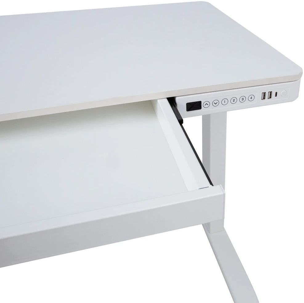 Home4You Rašomasis stalas ERGO su 1 varikliu 120x60x72-121cm, Spalva: balta