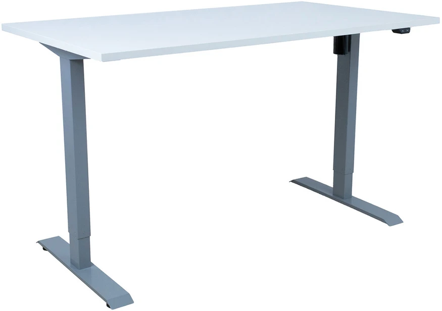 Home4You Rašomasis stalas ERGO su 1 varikliu 140x80 cm, Spalva: pilkšvai balta