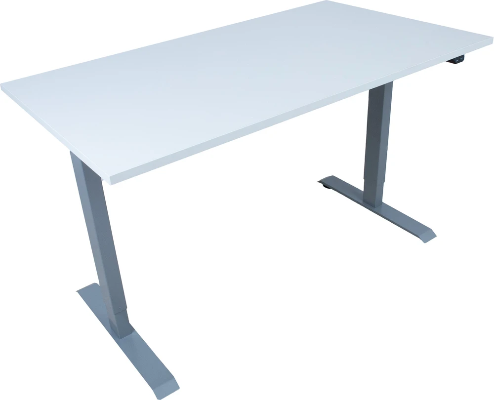Home4You Rašomasis stalas ERGO su 1 varikliu 140x80 cm, Spalva: pilkšvai balta