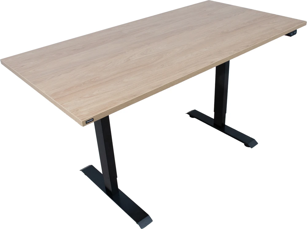 Rašomasis stalas ERGO su 1 varikliu, 160x80 cm, Spalva: karijų/juoda