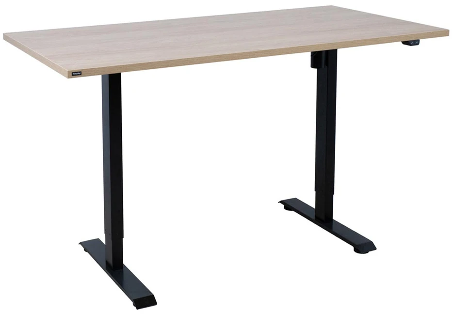 Rašomasis stalas ERGO su 1 varikliu, 160x80 cm, Spalva: karijų/juoda
