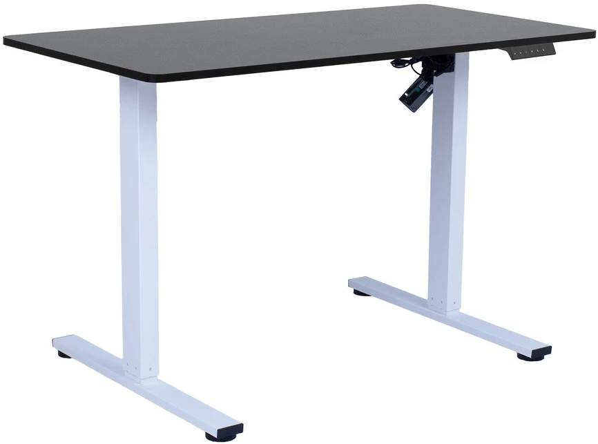 Home4You Stalas ERGO FIT su 1 varikliu, 120x68 cm, baltas/juodas