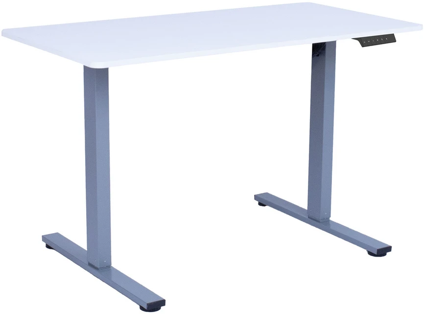 Home4You Elektrinis stalas ERGO FIT 1 variklio, 120x68 cm, pilkas/baltas