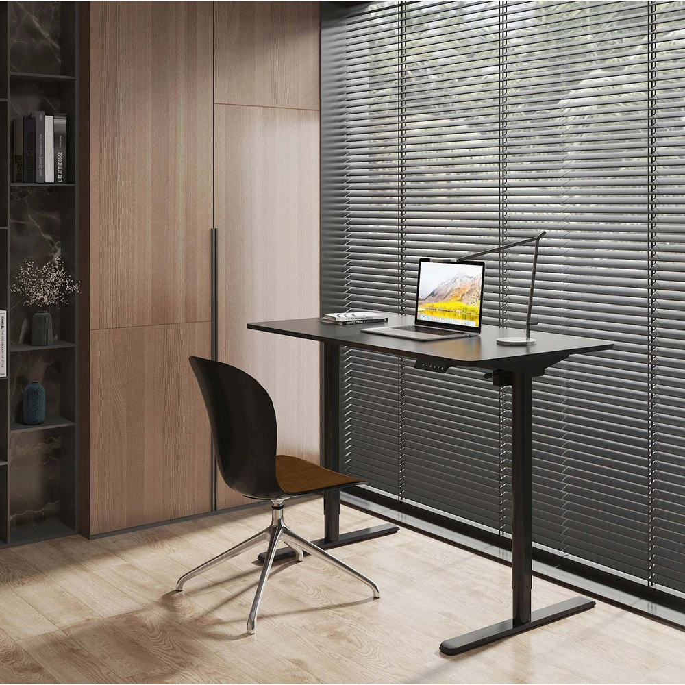 Home4You Rašomasis stalas ERGO LIGHT su 1 varikliu 120x60xH72,5-117,5cm, juodas