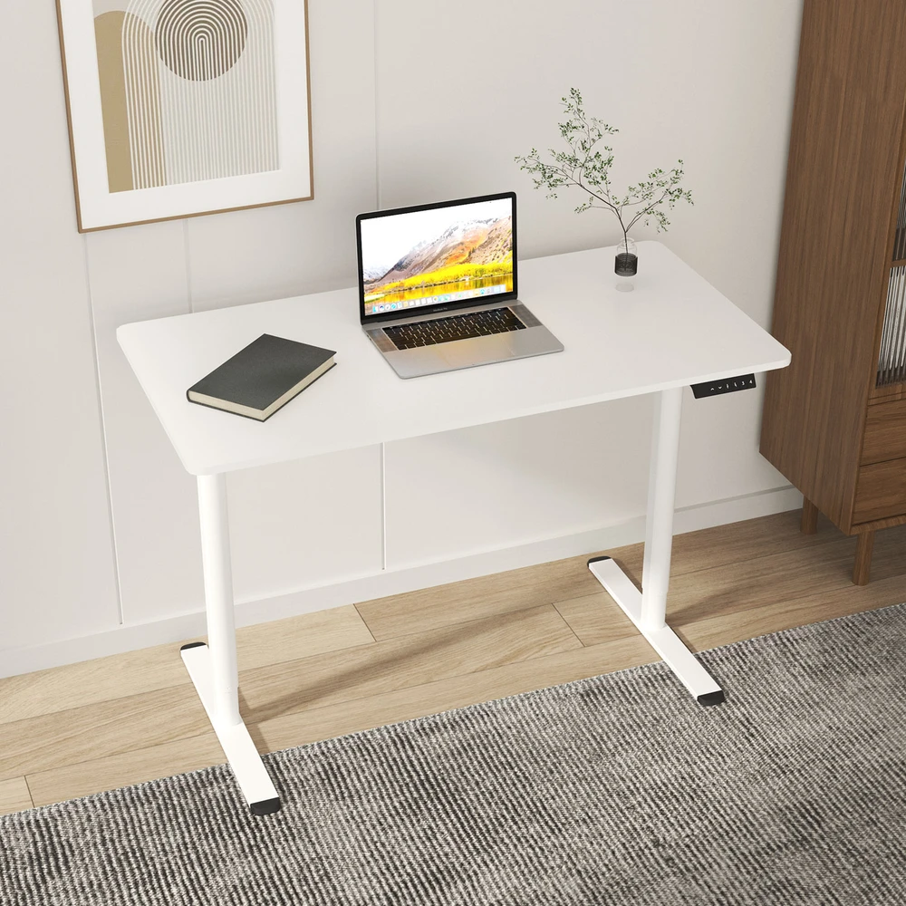 Home4You Stalas ERGO LIGHT su 1 varikliu 120x60x72,5-117,5 cm, baltas
