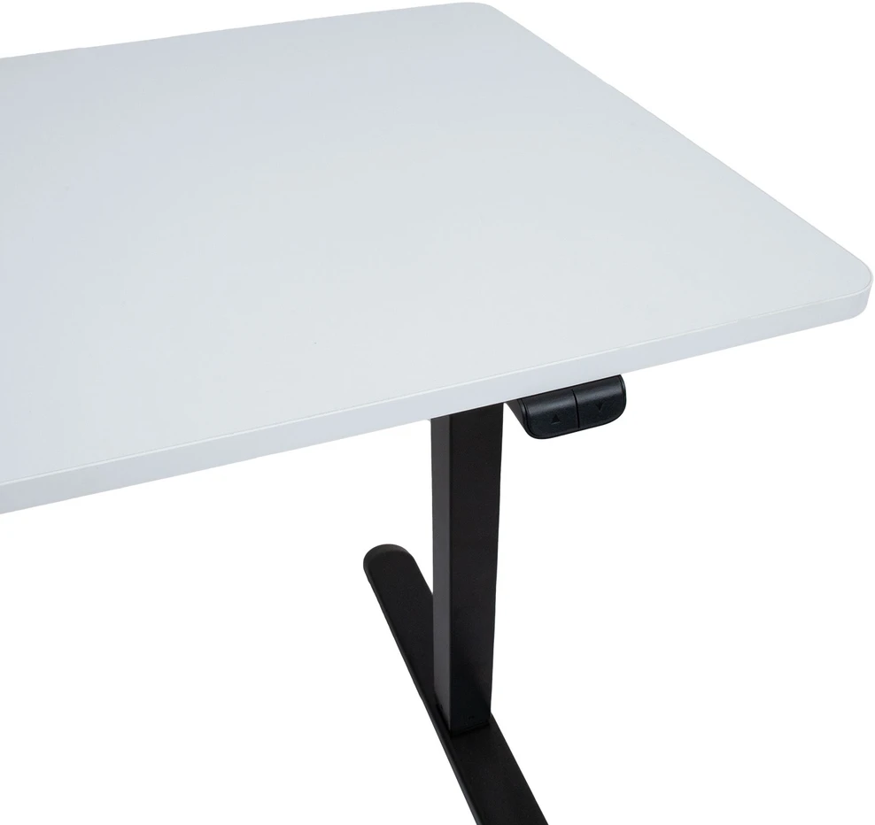Home4You Stalas ERGO LIGHT su 1 varikliu 120x60xH73-118cm, baltas/juodas