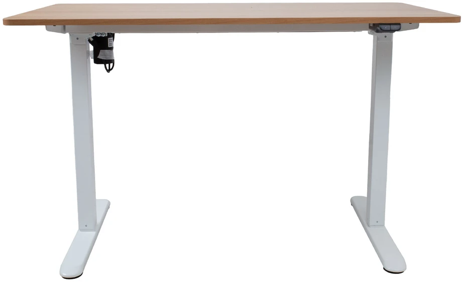 Home4You Stalas ERGO LIGHT su 1 varikliu 120x60xH73-118cm, ąžuolas/baltas