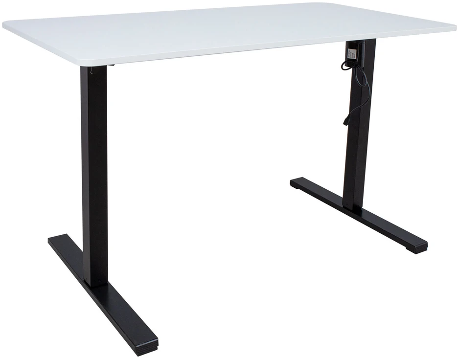 Home4You Rašomasis stalas ERGO OPTIMAL vienas variklis 120x60cm, Spalva: juoda/balta