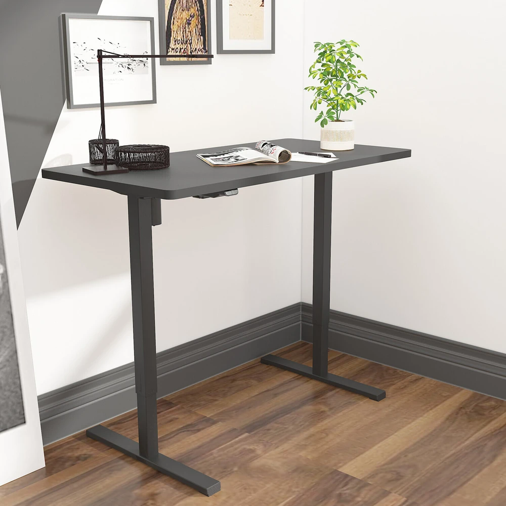 Home4You Rašomasis stalas ERGO OPTIMAL su 1 varikliu, 120x60 cm, Spalva: juoda