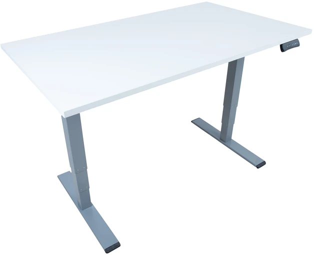 Home4You Rašomasis stalas ERGO OPTIMAL su 2 varikliais 140x80 cm, Spalva: pilkšvai balta