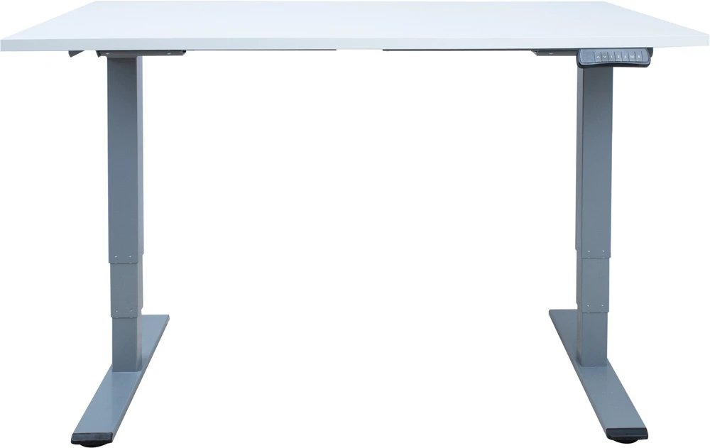 Home4You Rašomasis stalas ERGO OPTIMAL su 2 varikliais 140x80 cm, Spalva: pilkšvai balta