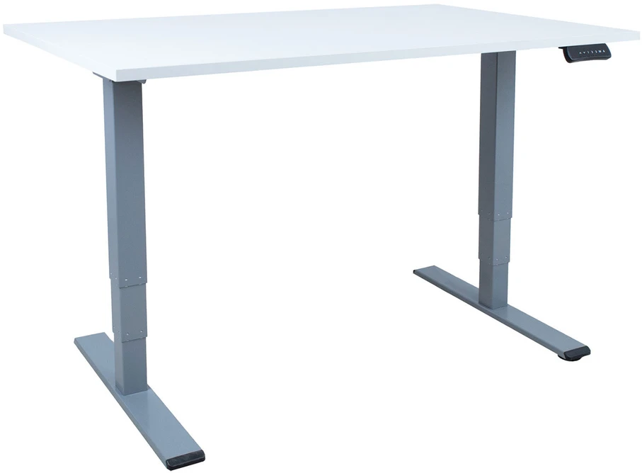 Home4You Rašomasis stalas ERGO OPTIMAL su 2 varikliais 140x80 cm, Spalva: pilkšvai balta