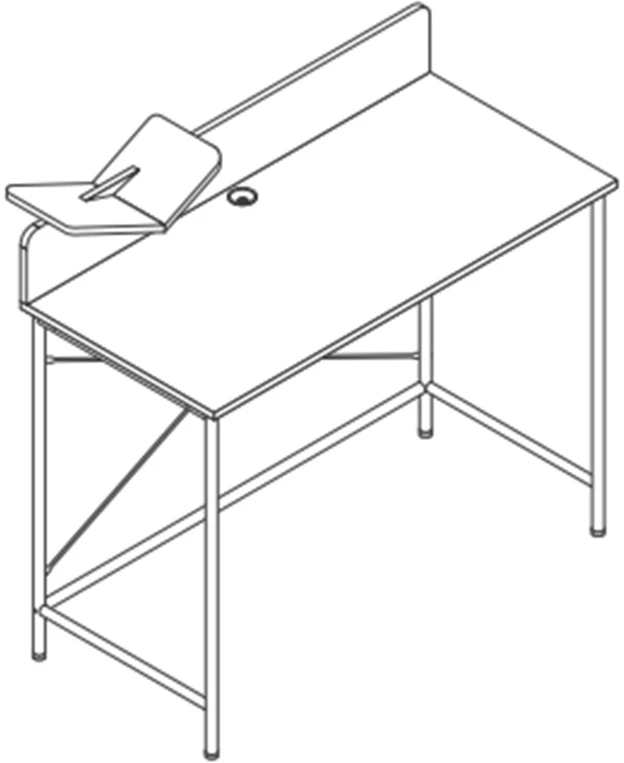 Home4You Rašomasis stalas HEDVIG 100x49,5xH102cm, uosis/juodas