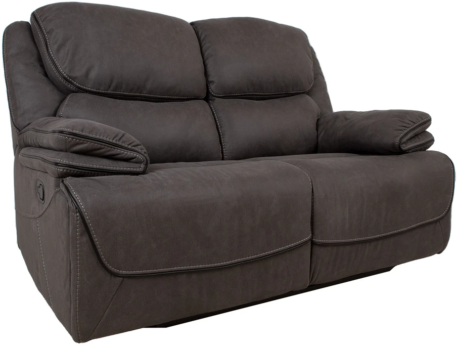 Fotelis Home4You Atlošas sofa GORDY 2-vietė su rankiniu mechanizmu, pilka