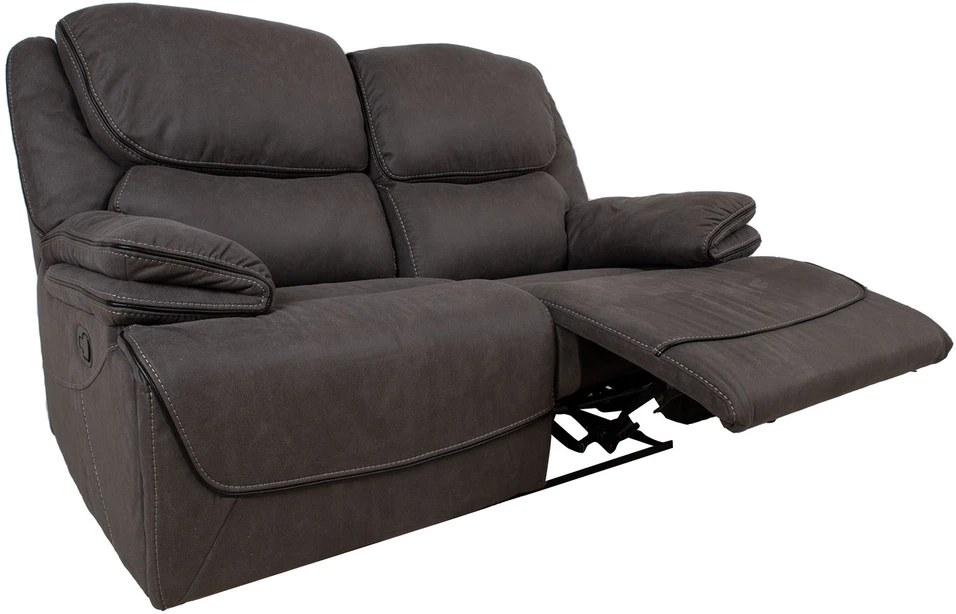 Fotelis Home4You Atlošas sofa GORDY 2-vietė su rankiniu mechanizmu, pilka