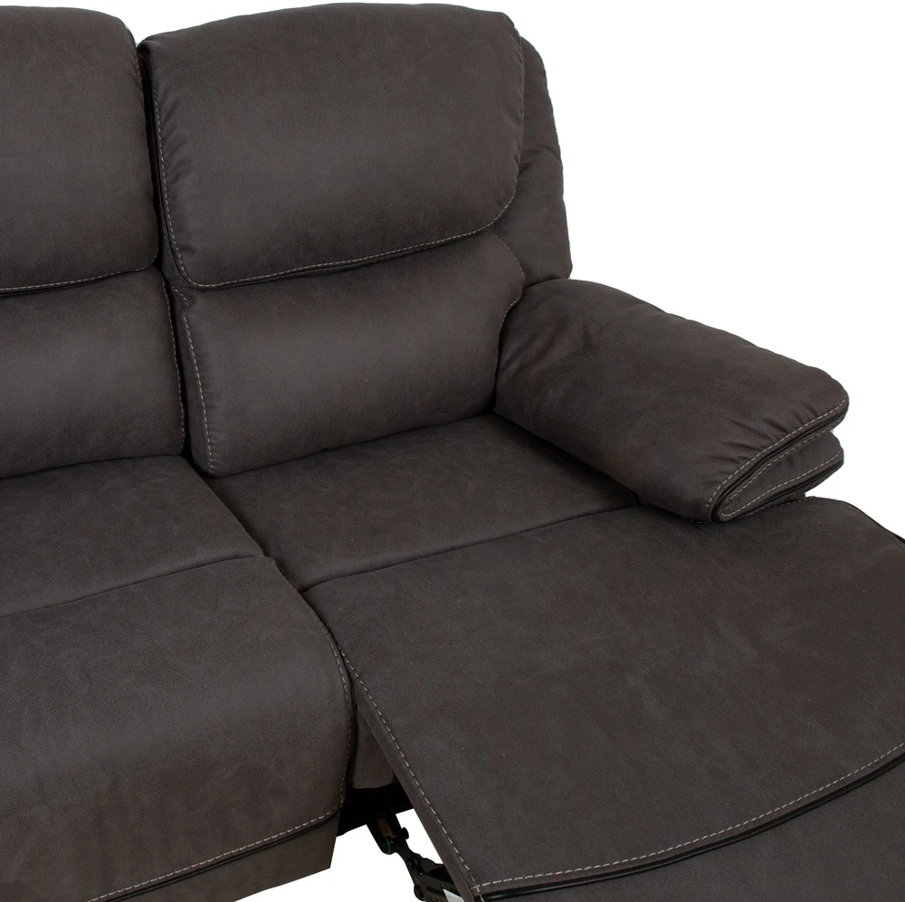 Fotelis Home4You Atlošas sofa GORDY 2-vietė su rankiniu mechanizmu, pilka