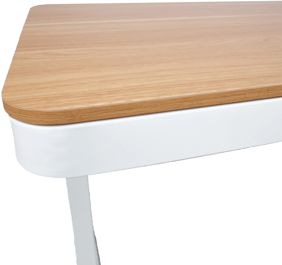 Home4You Stalas ERGO su 1 varikliu 120x60xA72-121cm, ąžuolas/balta