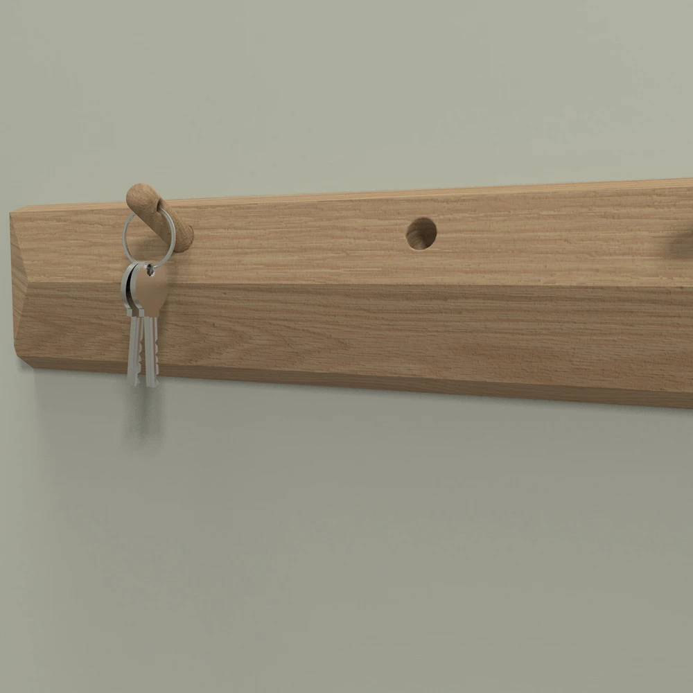 Home4You Sieninė lentyna AALBORG 100x2,3xH8,3cm, ąžuolas