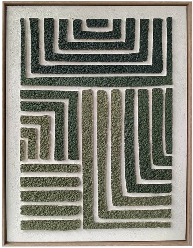 Home4You Sienų meno kūrinys WALLY 60x80cm, žalias labirintas 2