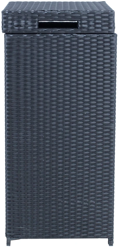 Home4You Šiukšlių dėžė WICKER 36x36xH80cm, juoda