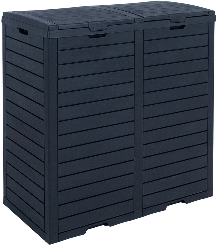 Home4You Šiukšliadėžė GALA 78x41xH86cm/230L, juodas plastikas