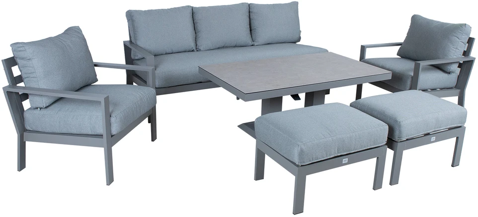 Lauko baldų komplektas Home4You Sodo baldų komplektas RIO 6-parts, greyish beige