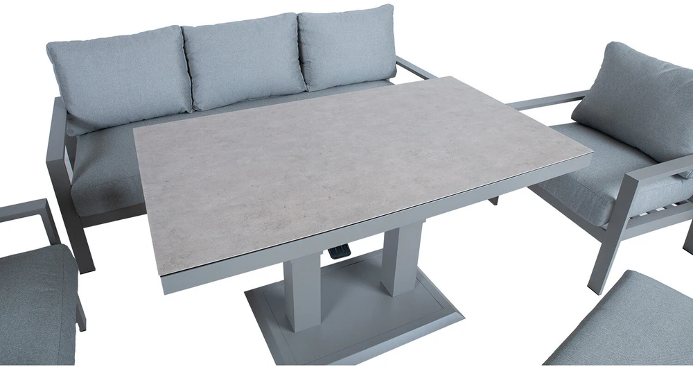Lauko baldų komplektas Home4You Sodo baldų komplektas RIO 6-parts, greyish beige