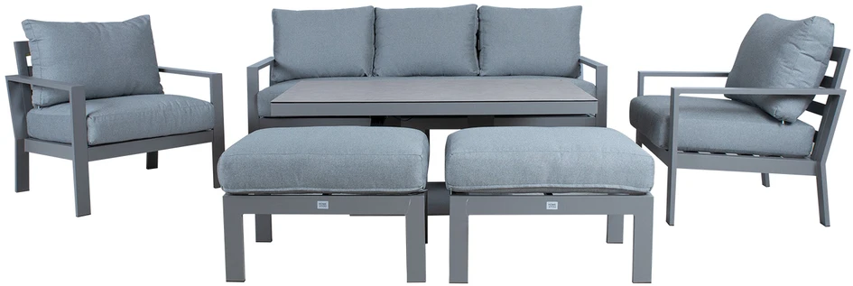 Lauko baldų komplektas Home4You Sodo baldų komplektas RIO 6-parts, greyish beige