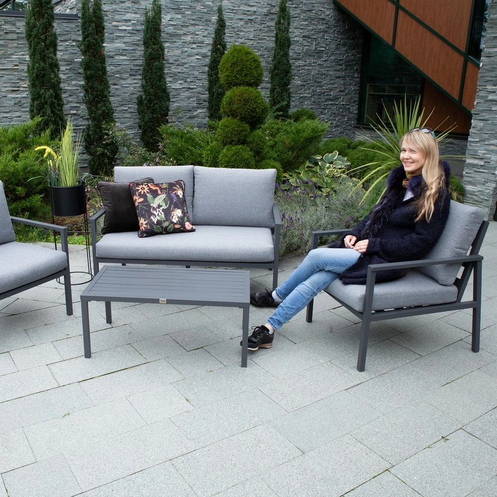 Lauko baldų komplektas Home4You Sodo baldų komplektas ADRIO table, sofa, 2 chairs