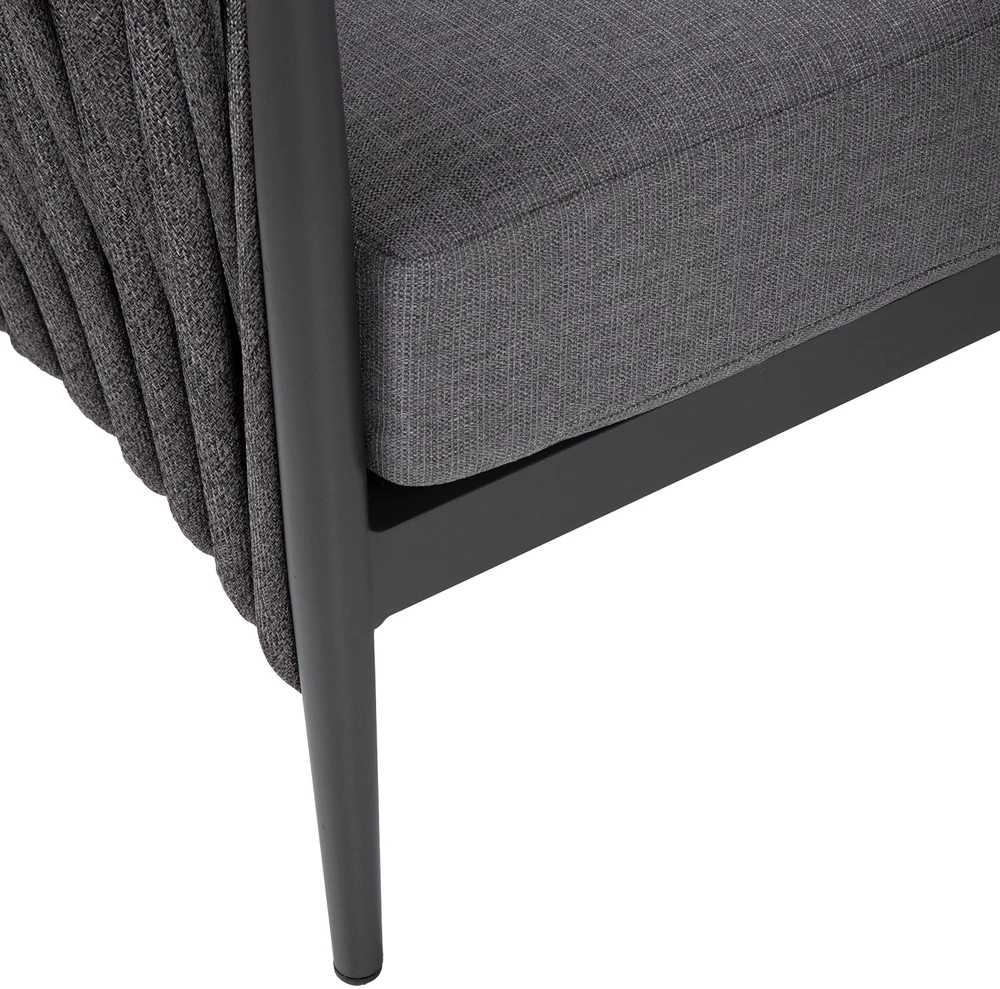 Lauko baldų komplektas Home4You Sodo baldų komplektas BRISTOL stalas, sofa ir 2 kėdės, pilkas