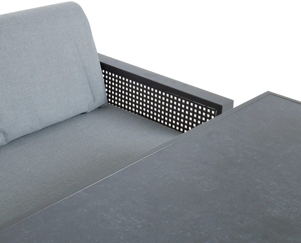 Lauko baldų komplektas Home4You Sodo baldų komplektas DELGADO corner sofa, table and bench