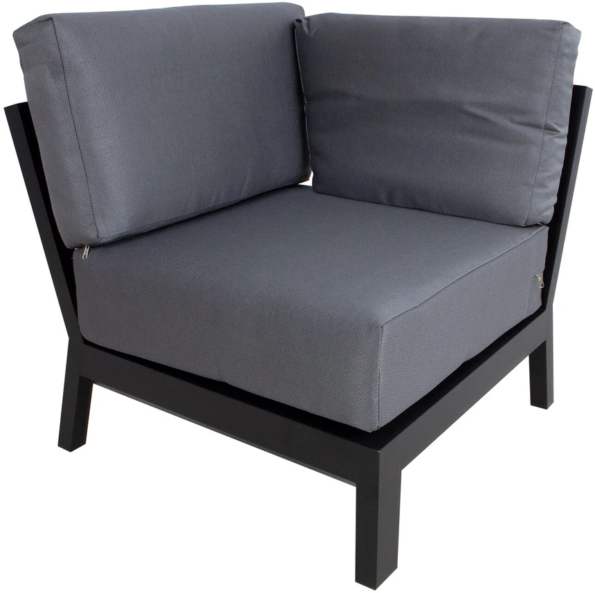 Lauko baldų komplektas Home4You Sodo baldų komplektas FELINO corner sofa, 2 tables, juodas