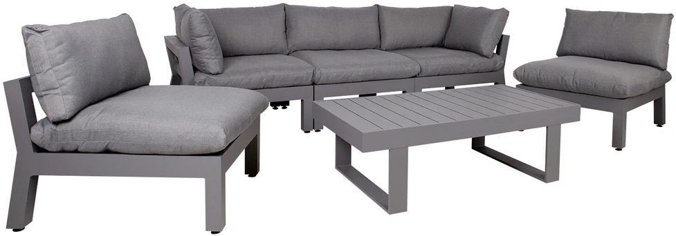 Lauko baldų komplektas Home4You Sodo baldų komplektas FLUFFY stalas, sofa ir 2 kėdės