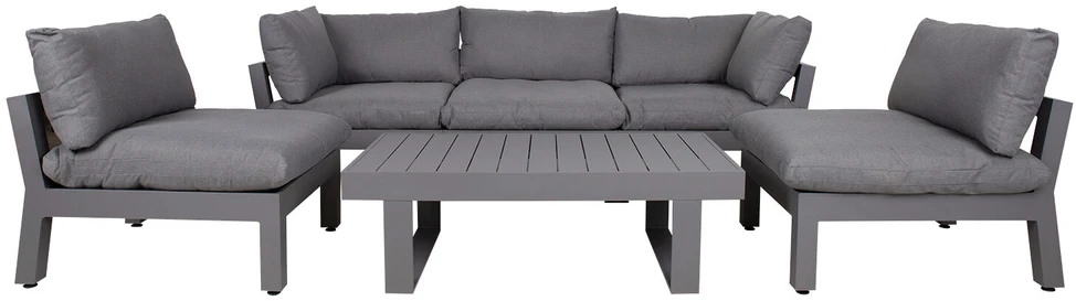 Lauko baldų komplektas Home4You Sodo baldų komplektas FLUFFY stalas, sofa ir 2 kėdės
