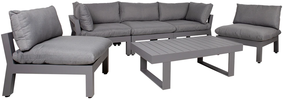 Lauko baldų komplektas Home4You Sodo baldų komplektas FLUFFY stalas, sofa ir 2 kėdės