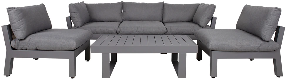 Lauko baldų komplektas Home4You Sodo baldų komplektas FLUFFY stalas, sofa ir 2 kėdės