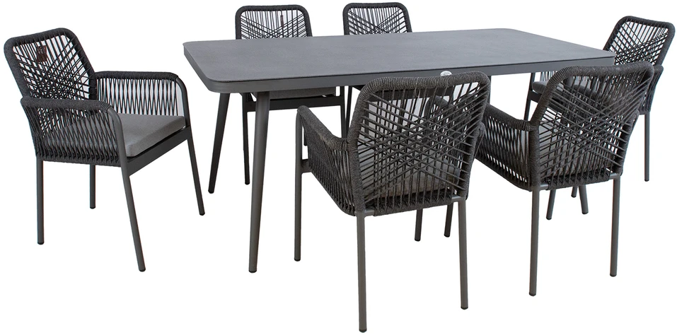 Lauko baldų komplektas Home4You Sodo baldų komplektas HELA stalas ir 6 kėdės