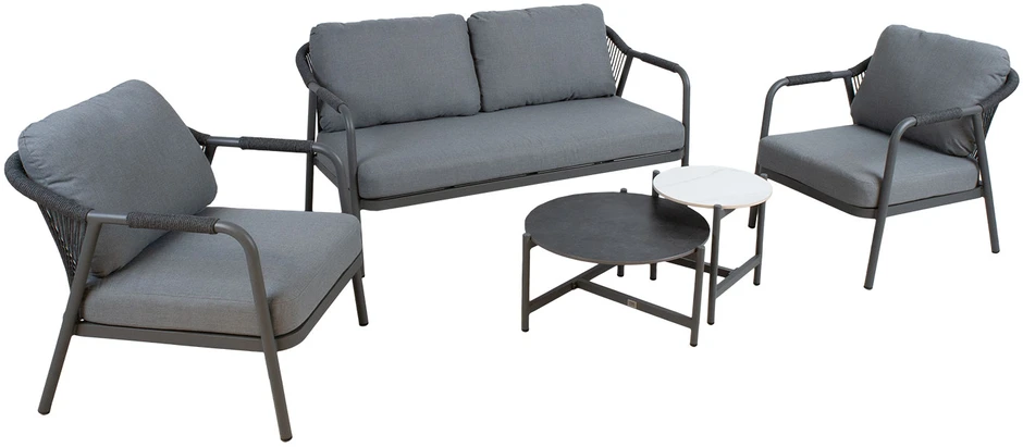 Lauko baldų komplektas Sodo baldų komplektas KASSEL 2 stalai, sofa ir 2 kėdės