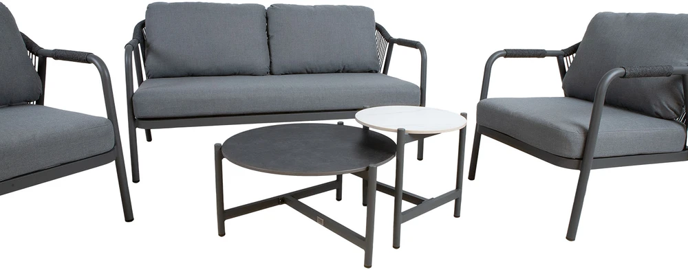 Lauko baldų komplektas Sodo baldų komplektas KASSEL 2 stalai, sofa ir 2 kėdės