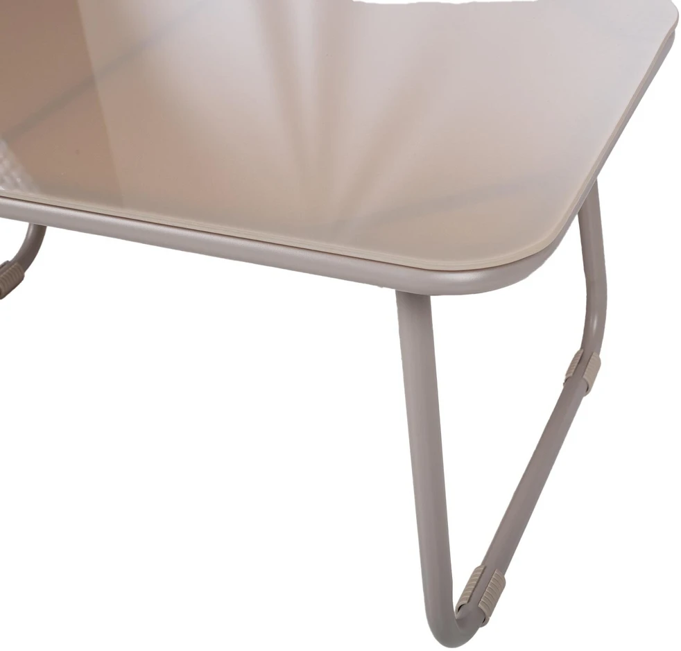 Lauko baldų komplektas Home4You Sodo baldų komplektas MACOS stalas, sofa ir 2 kėdės, smėlio spalvos