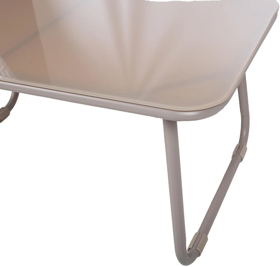 Lauko baldų komplektas Home4You Sodo baldų komplektas MACOS stalas, sofa ir 2 kėdės, smėlio spalvos